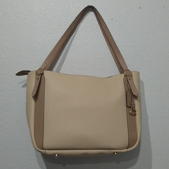 Coach Alana Pebbled Leather Colorblock Tote Bag - Picture 6 of 13